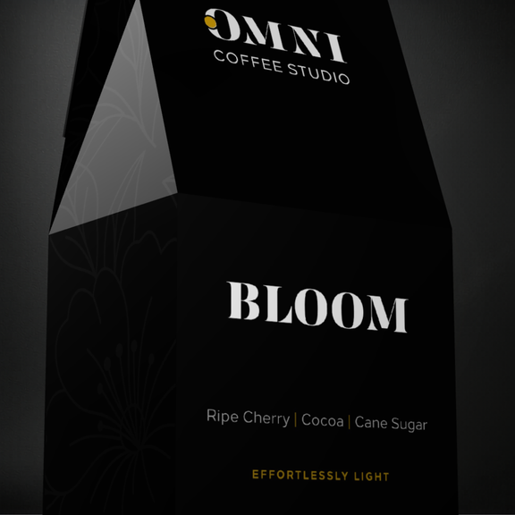 Emerge coffee packaging by Omni Coffee Studio, showing a detailed view of packaging.